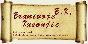 Branivoje Kusonjić vizit kartica
